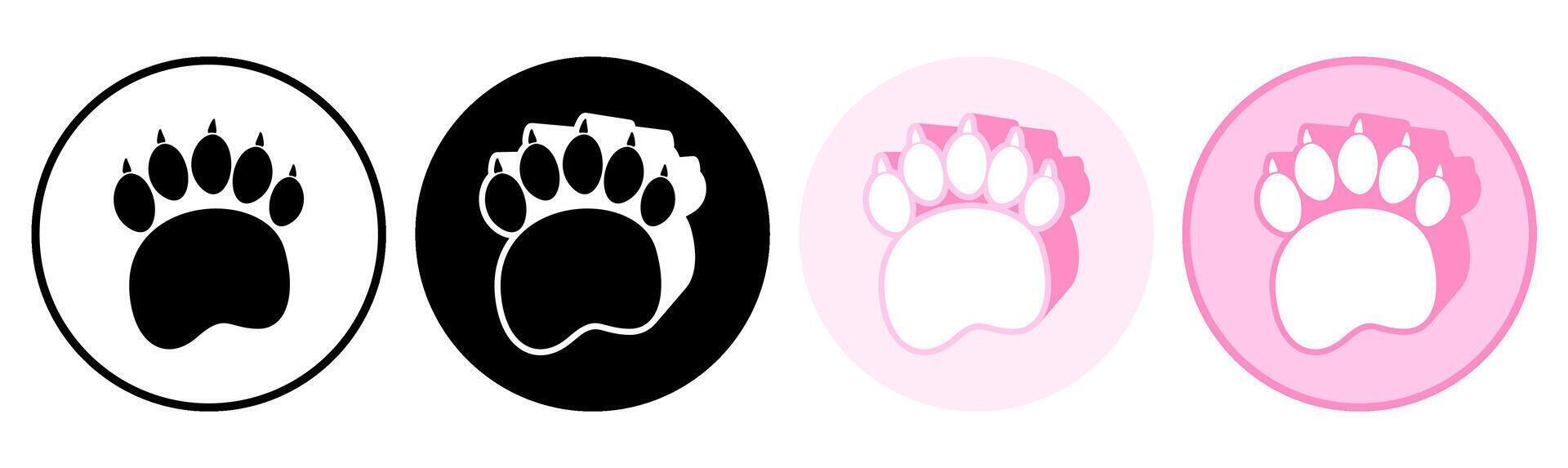 Set trendy badger footprints icon. paw print symbol pictogram illustration vector