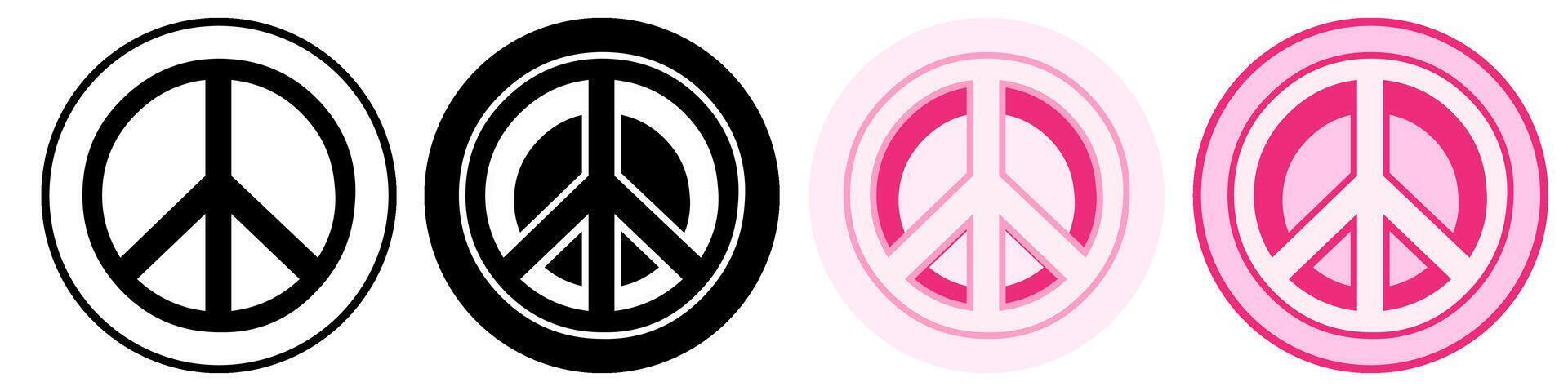 Set trendy Peace Symbol icon pictogram illustration vector