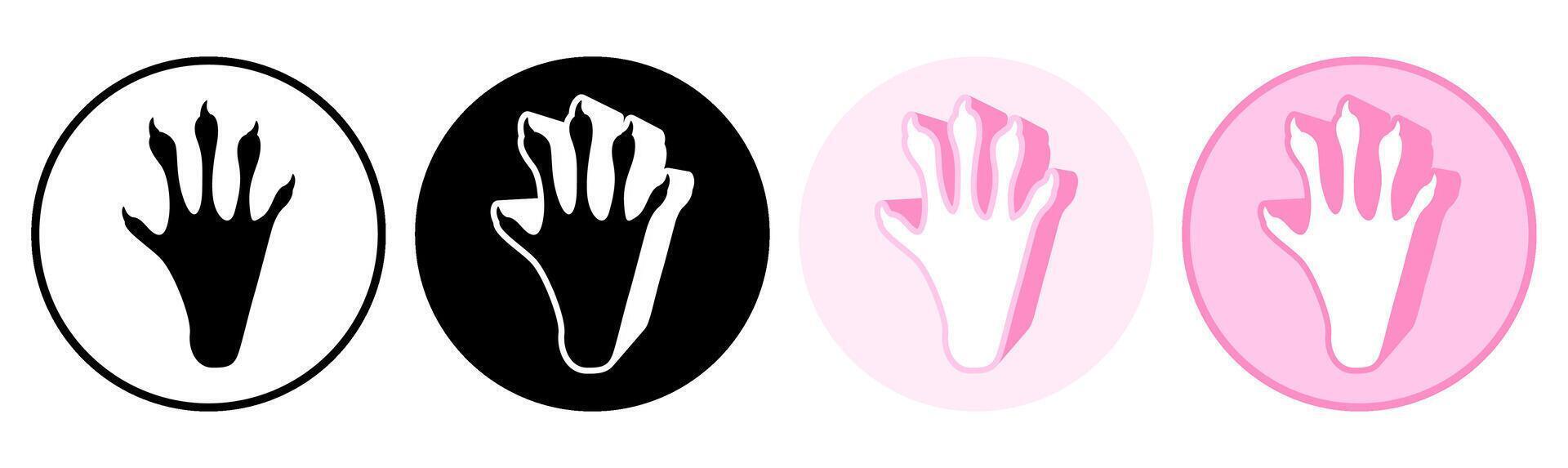 Set trendy mouse footprints icon. paw print symbol pictogram illustration vector