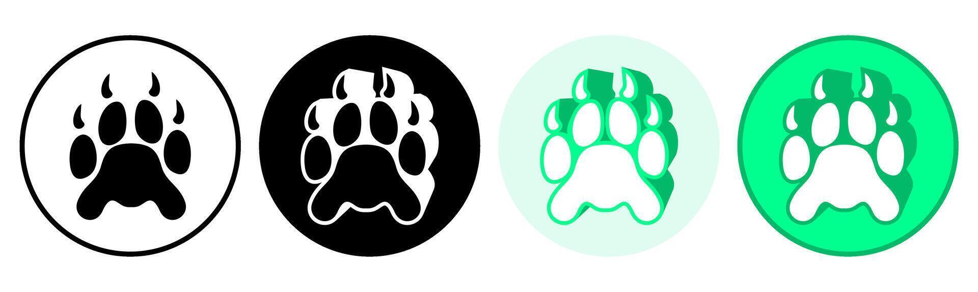 Set trendy meerkat footprints icon. paw print symbol pictogram illustration vector