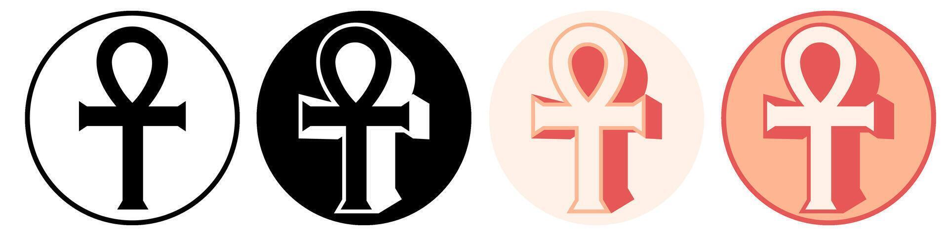 Set trendy Ankh Symbol icon pictogram illustration vector
