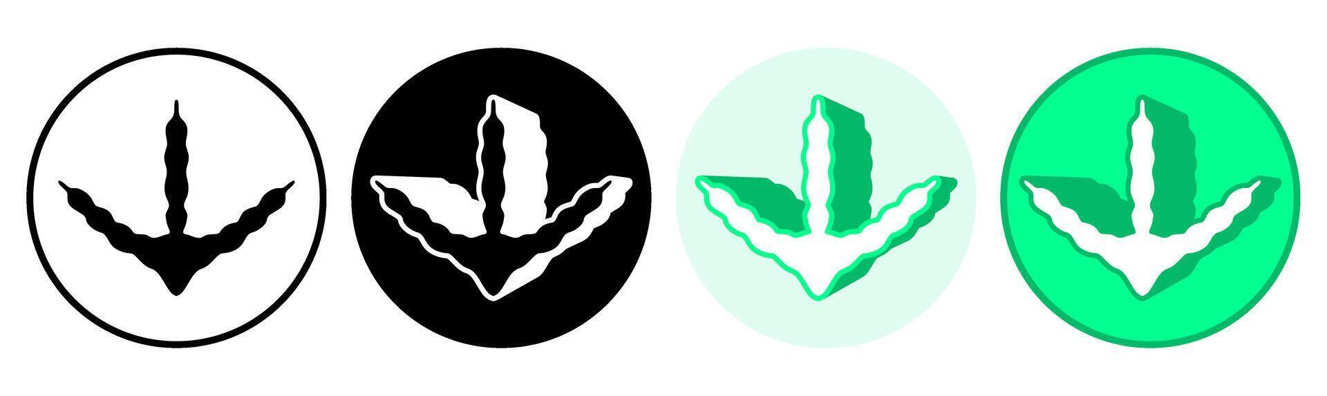 Set trendy turkey footprints icon. paw print symbol pictogram illustration vector