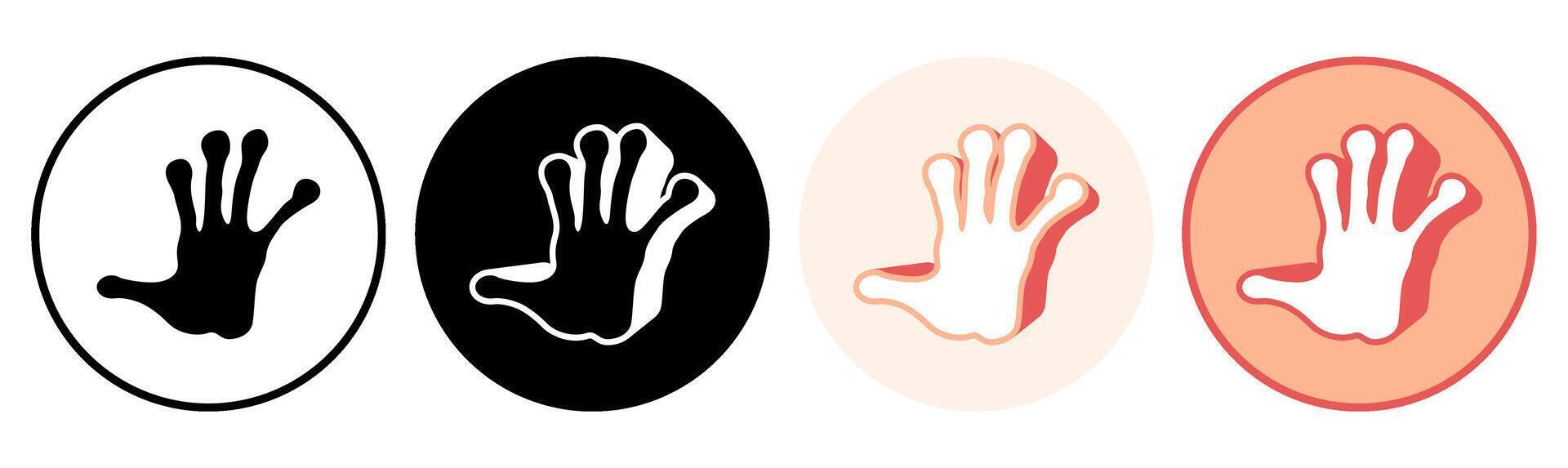 Set trendy lemur footprints icon. paw print symbol pictogram illustration vector