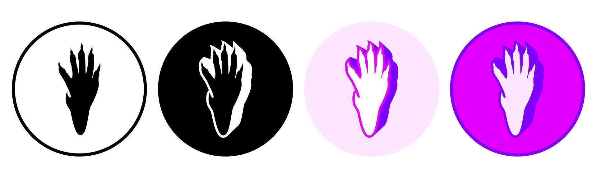 Set trendy mole footprints icon. paw print symbol pictogram illustration vector