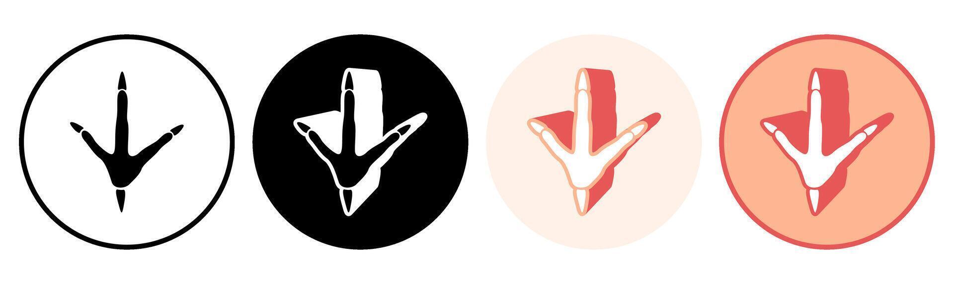 Set trendy gosse footprints icon. paw print symbol pictogram illustration vector