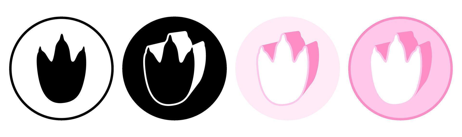 Set trendy penguin footprints icon. paw print symbol pictogram illustration vector