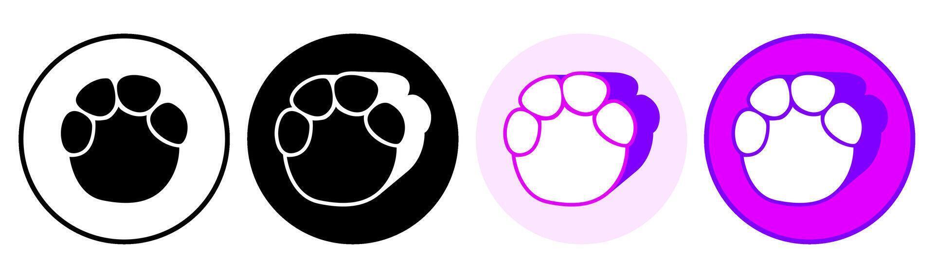 Set trendy elephant footprints icon. paw print symbol pictogram illustration vector