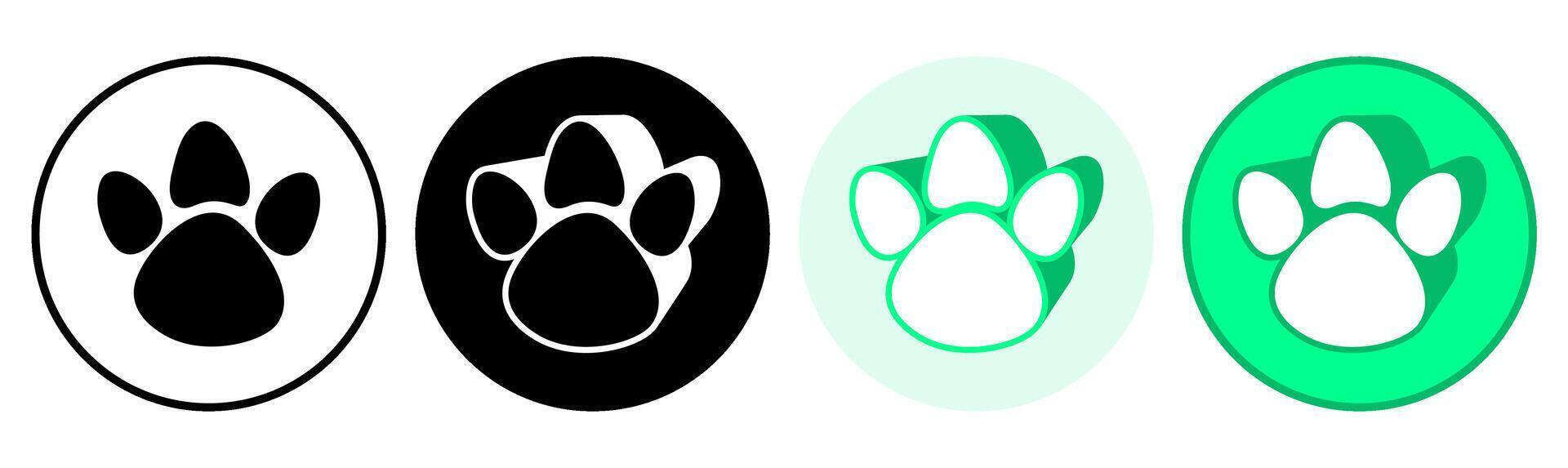 Set trendy tapir footprints icon. paw print symbol pictogram illustration vector