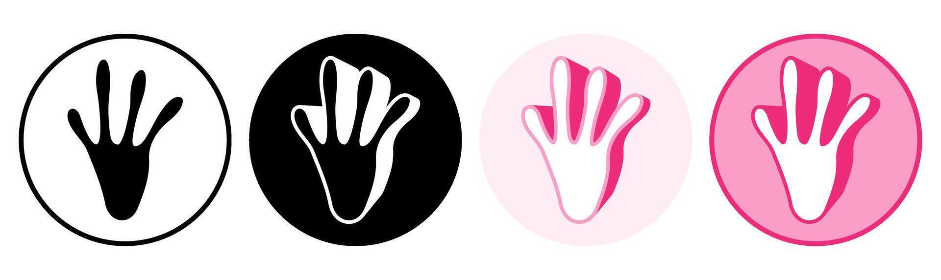 Set trendy lizard footprints icon. paw print symbol pictogram illustration vector