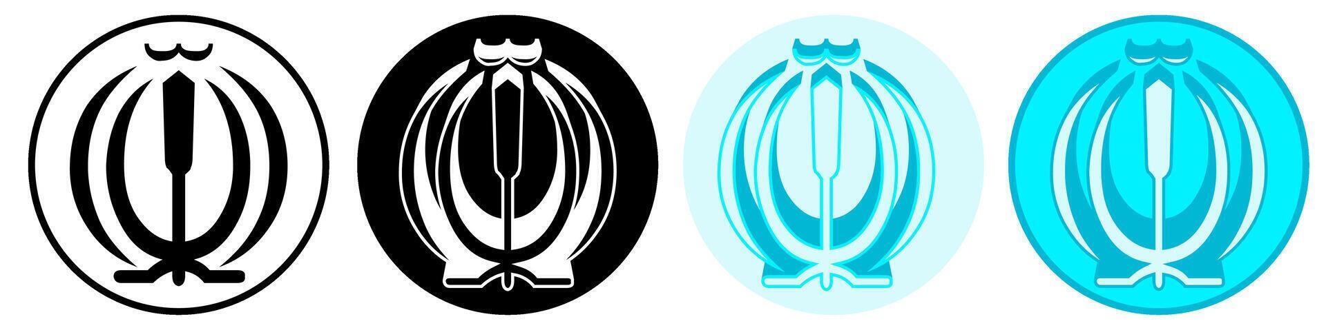 Set trendy icon Emblem of Iran pictogram illustration vector