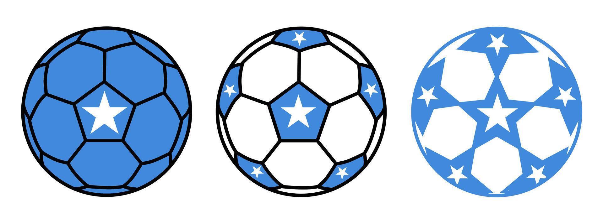 set soccer ball Somalia flag icon. football nation symbol design illustration vector