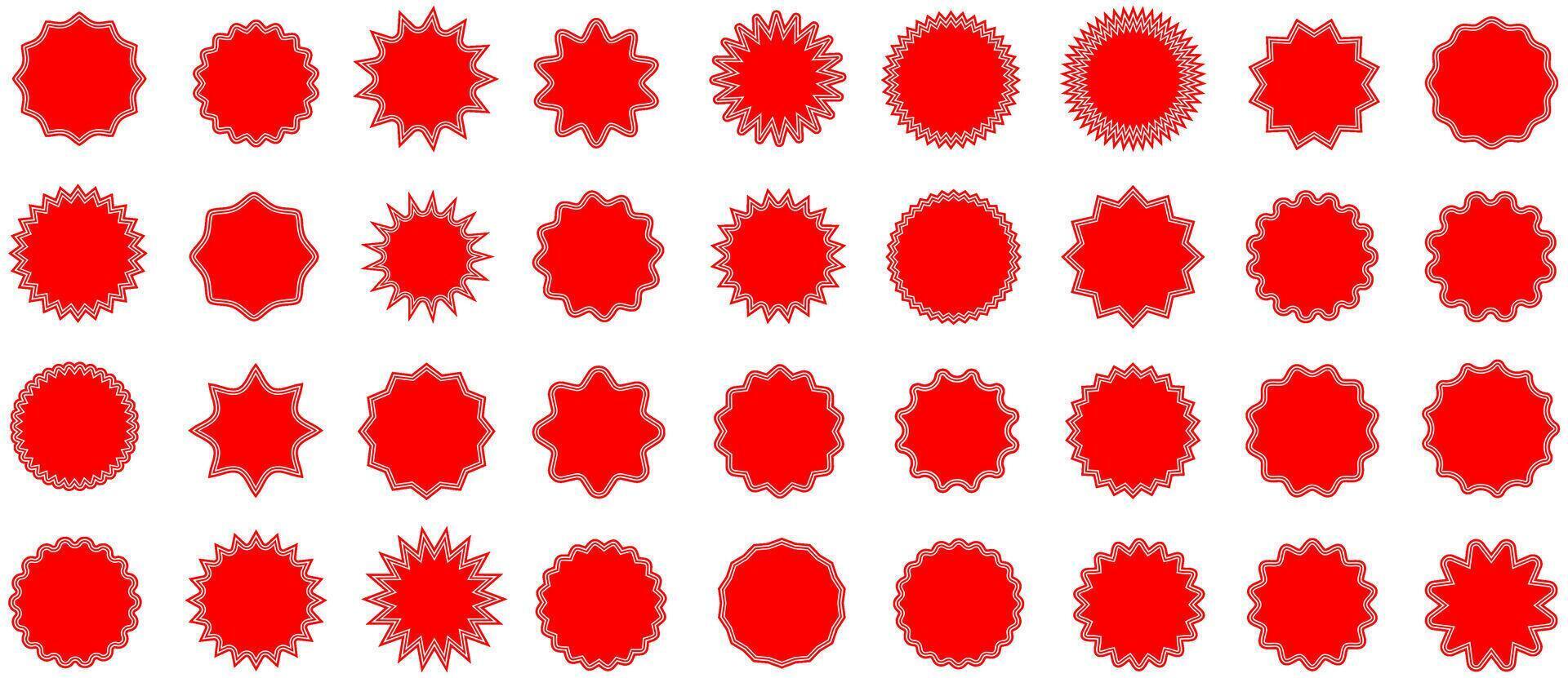 set sale starburst icon. sunburst badges price stickers labels design template illustration vector