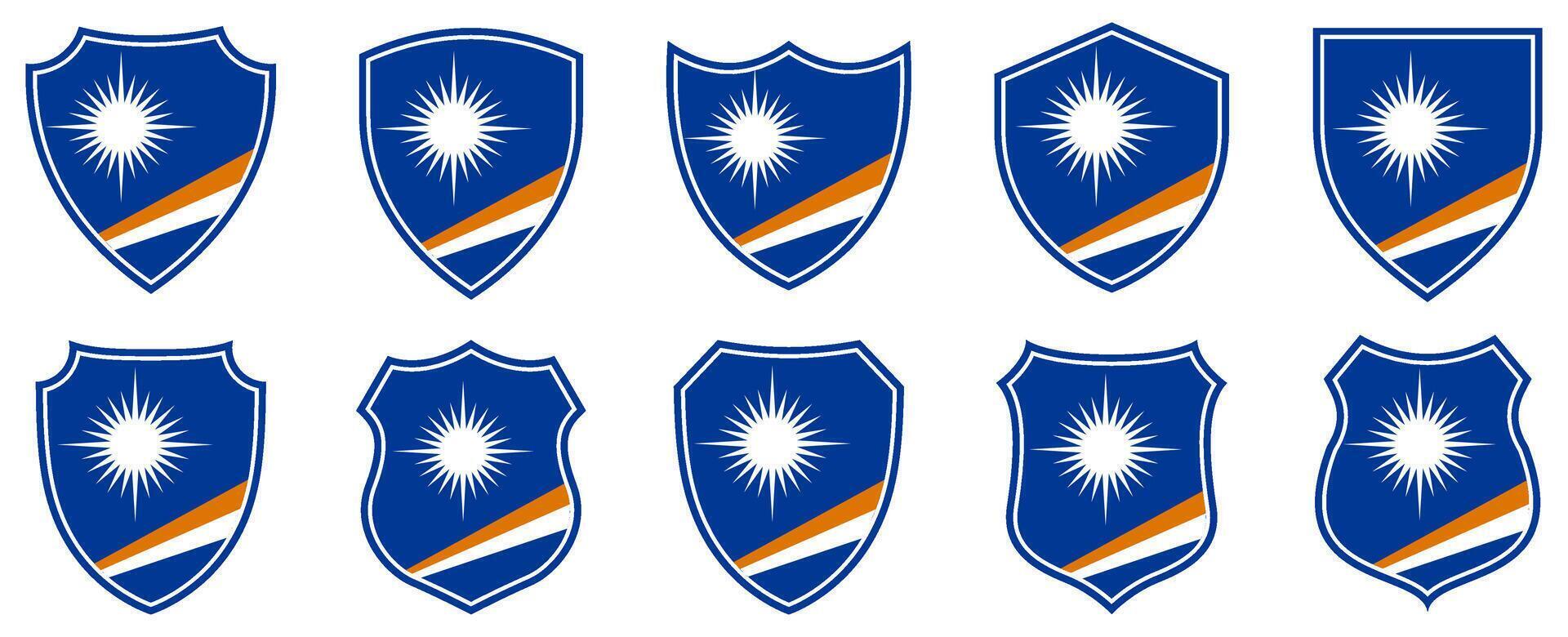set collections naurui flag in shield badge icon. burundi flag symbol of powerful country. burundi independence day emblem label sticker design template illustration vector
