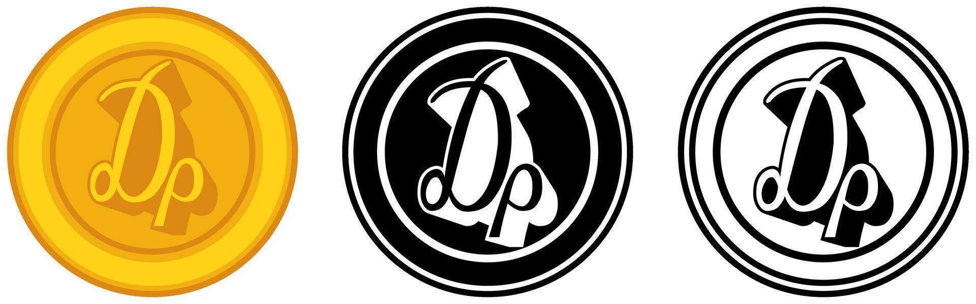 Set drachma coins icon. Greek currency symbol template design illustration vector