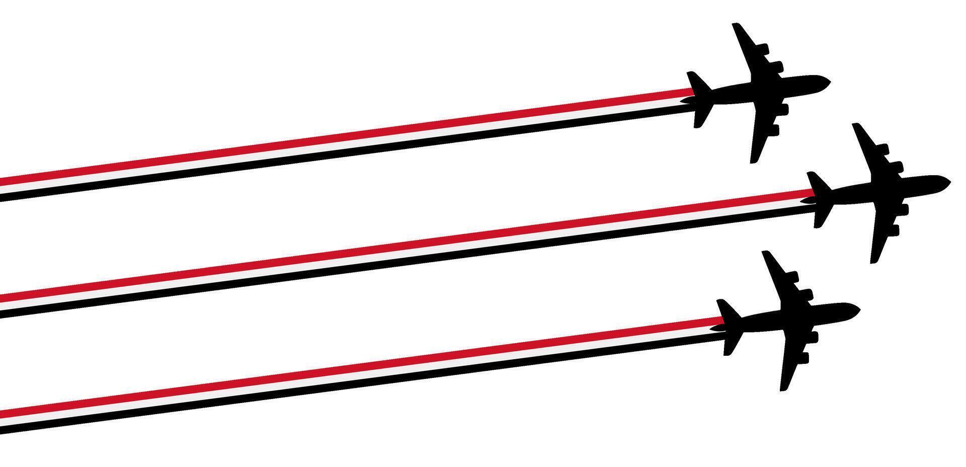 set Flying airplane with yemen flag icon. airshow celebration day symbol Template Illustration Design vector