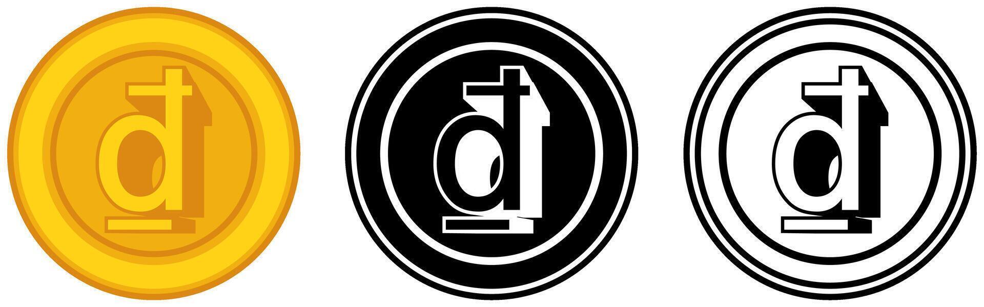 Set Dong coins icon. vietnam currency symbol template design illustration vector