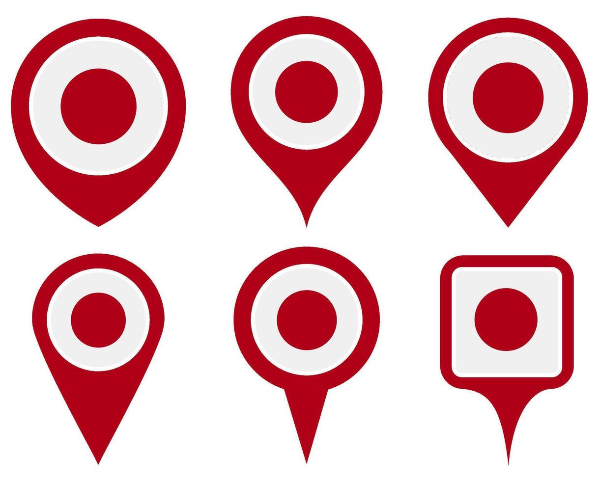 set Location pin japan flag icon. Country location symbol Map markers design template illustration vector