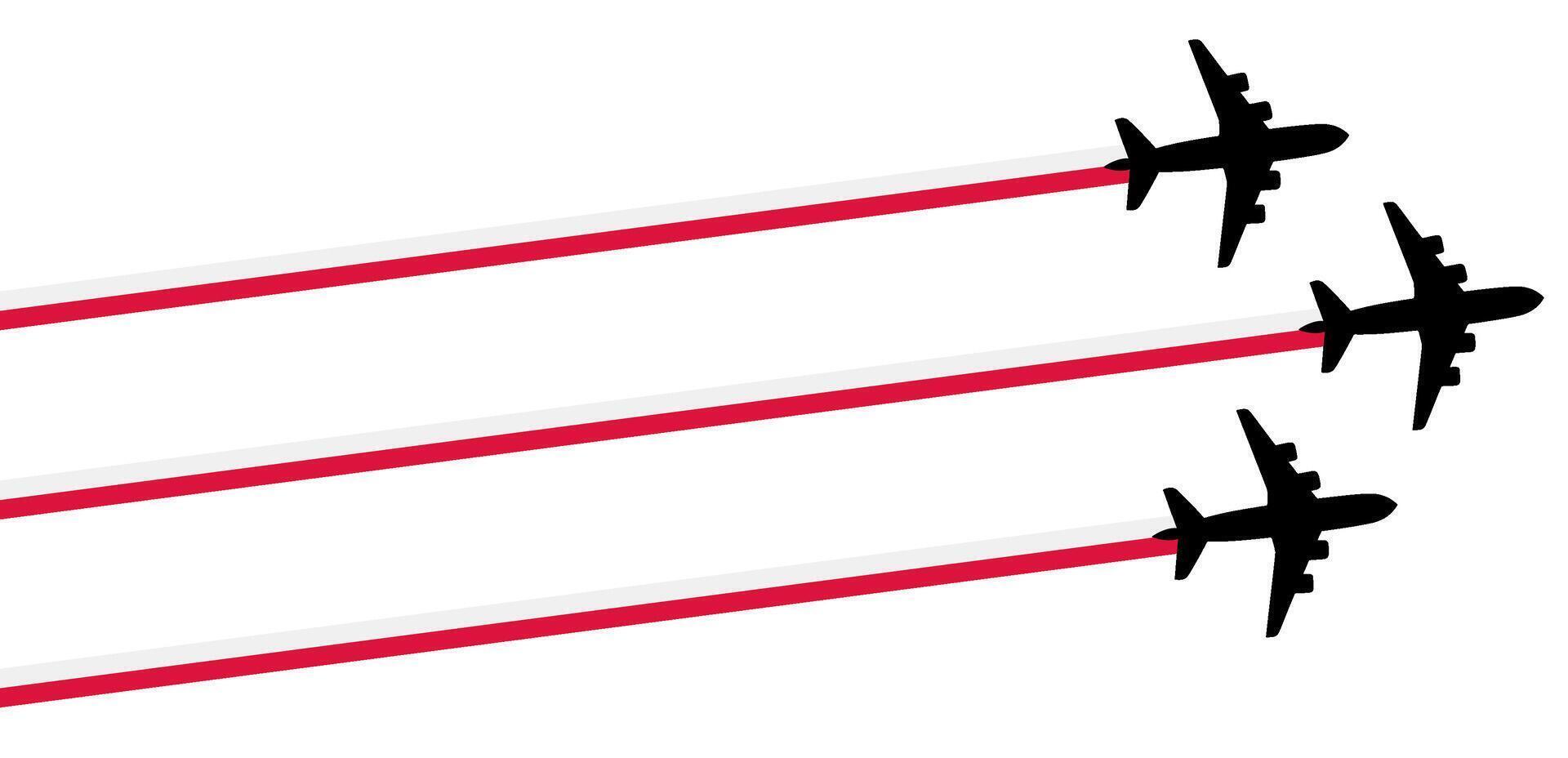 set Flying airplane with poland flag icon. airshow celebration day symbol Template Illustration Design vector