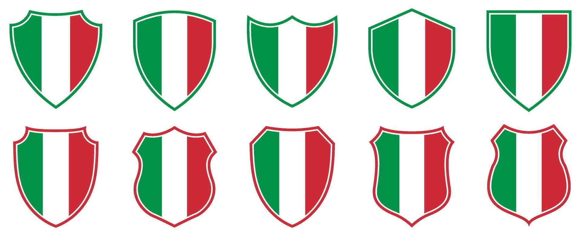 set collections italia flag in shield badge icon. Slovakiaflag symbol of powerful country. Slovakia independence day emblem label sticker design template illustration vector
