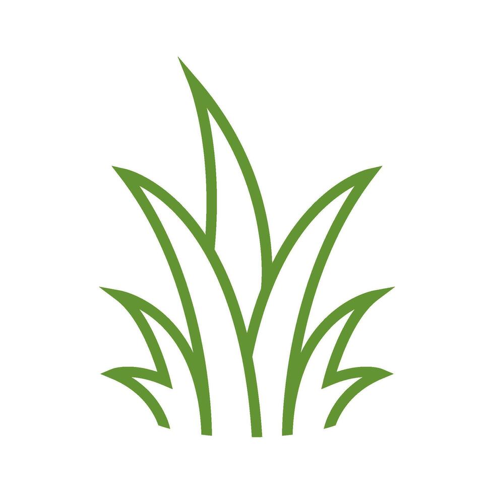 Grass logo flat design vector