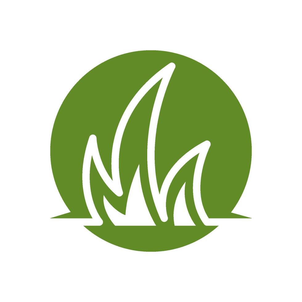 Grass logo icon design template vector