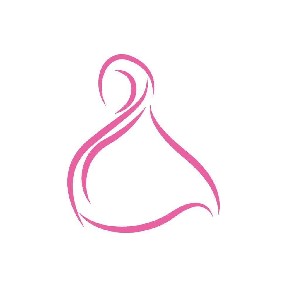 Hijab logo icon line design vector
