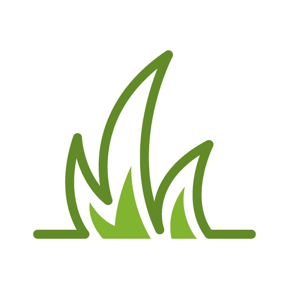 Grass logo icon flat template vector