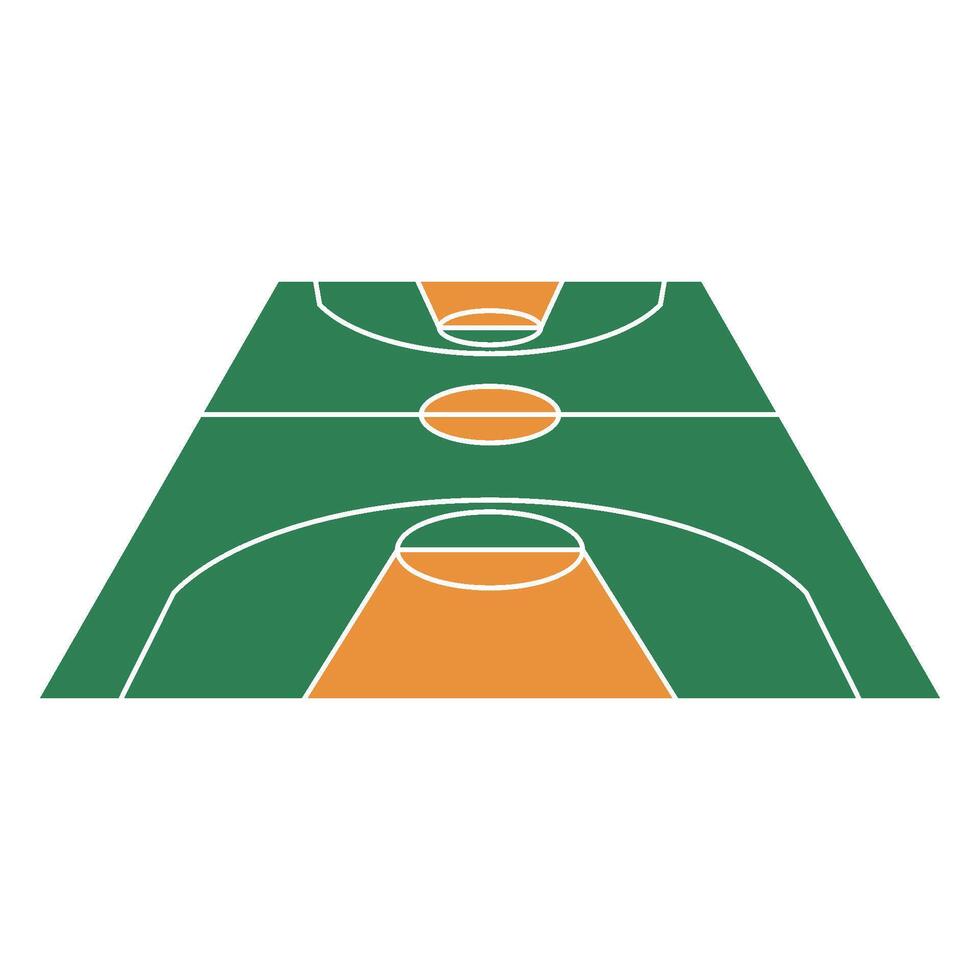 Basketball field set flat design vector