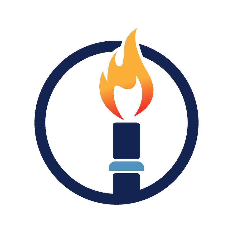 Gas logo flat design vector