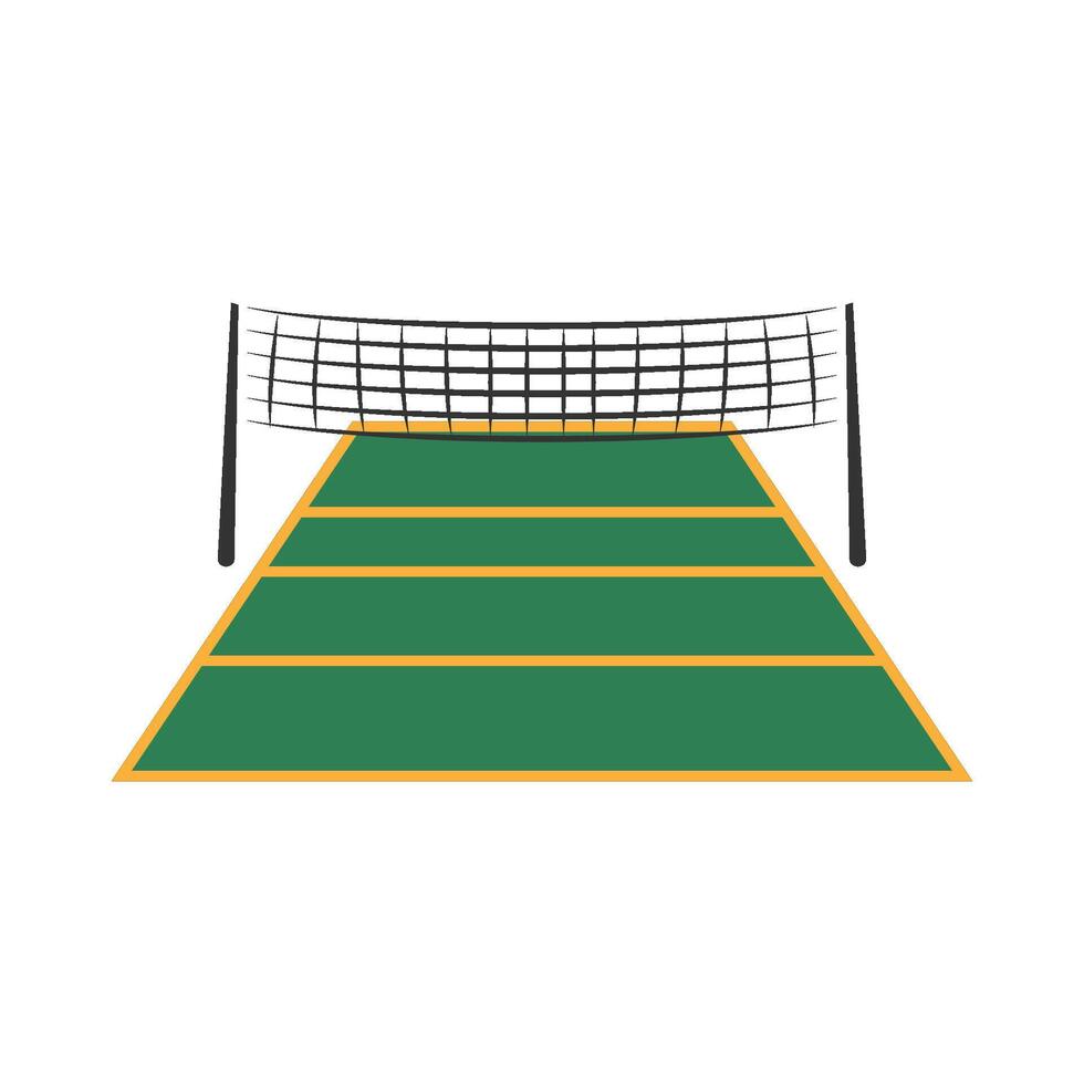 Volleyball field set icon flat design vector