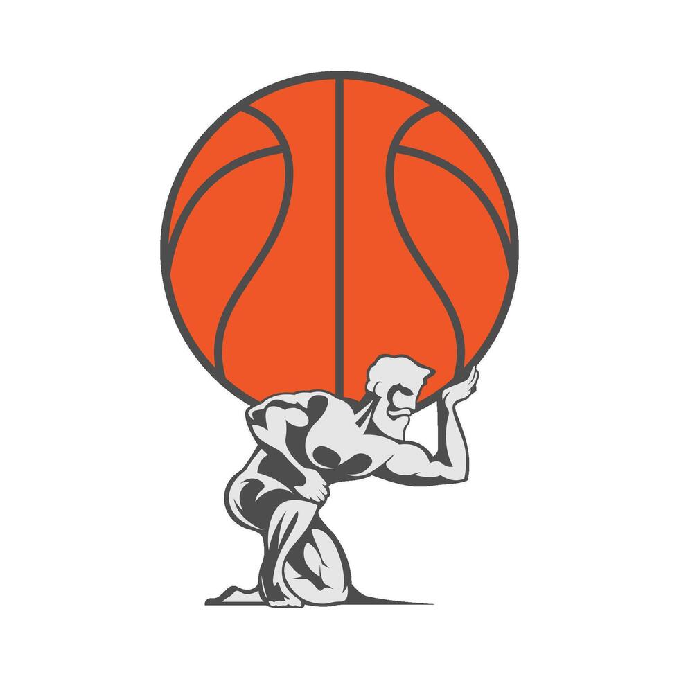 Atlas statue logo design template vector