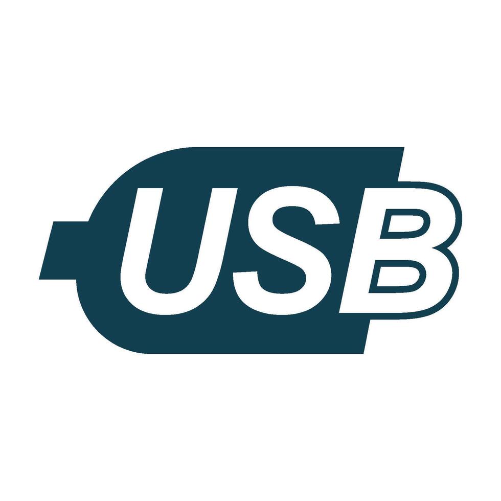 Usb stick icon logo flat design vector