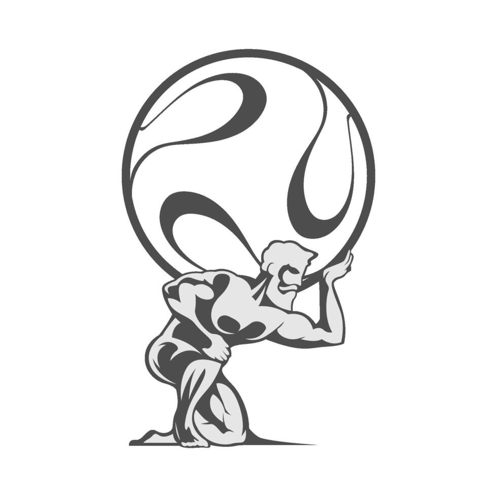 Atlas statue logo vector