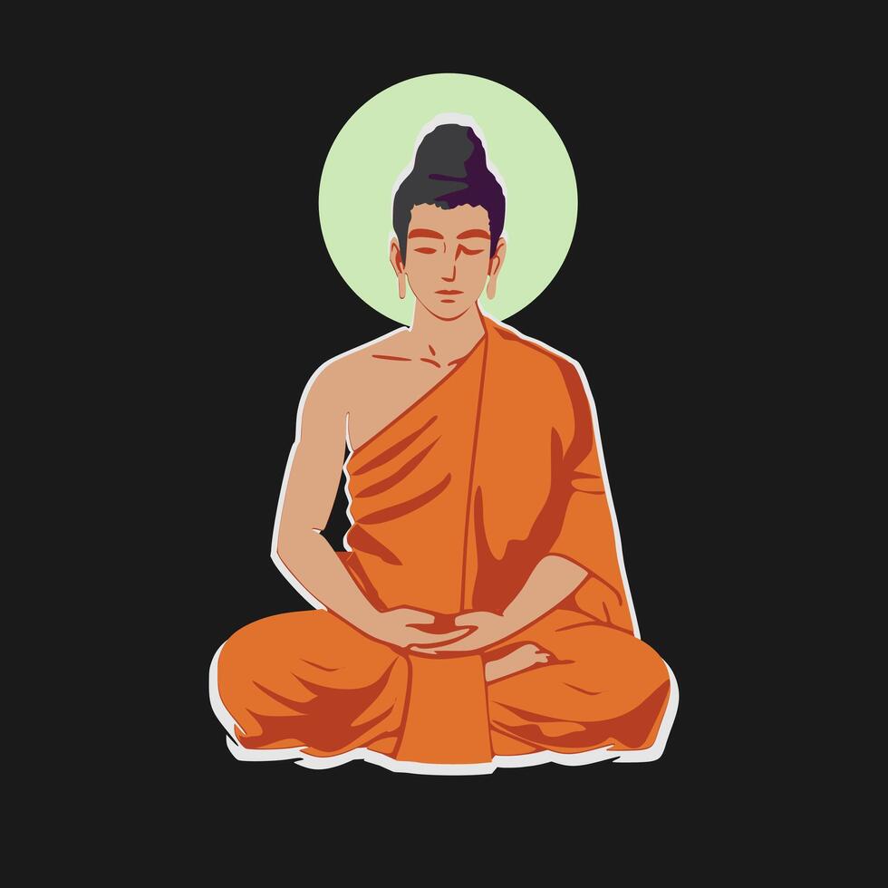 Meditative Buddha Art vector