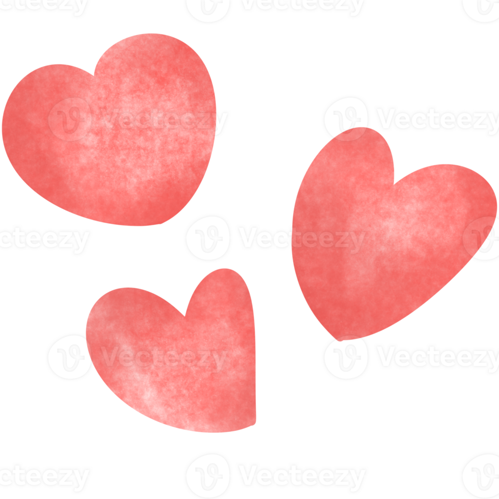 Cute heart shape with watercolor png