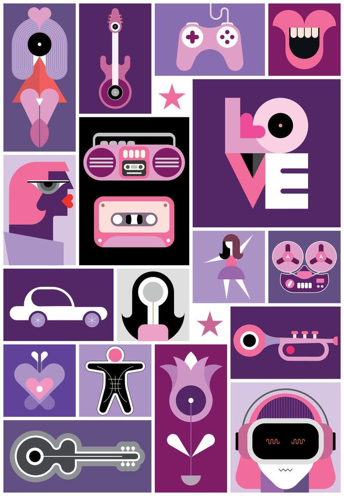 Collage Of Design Elements vector