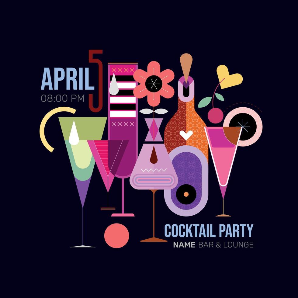 Cocktail Poster Design vector