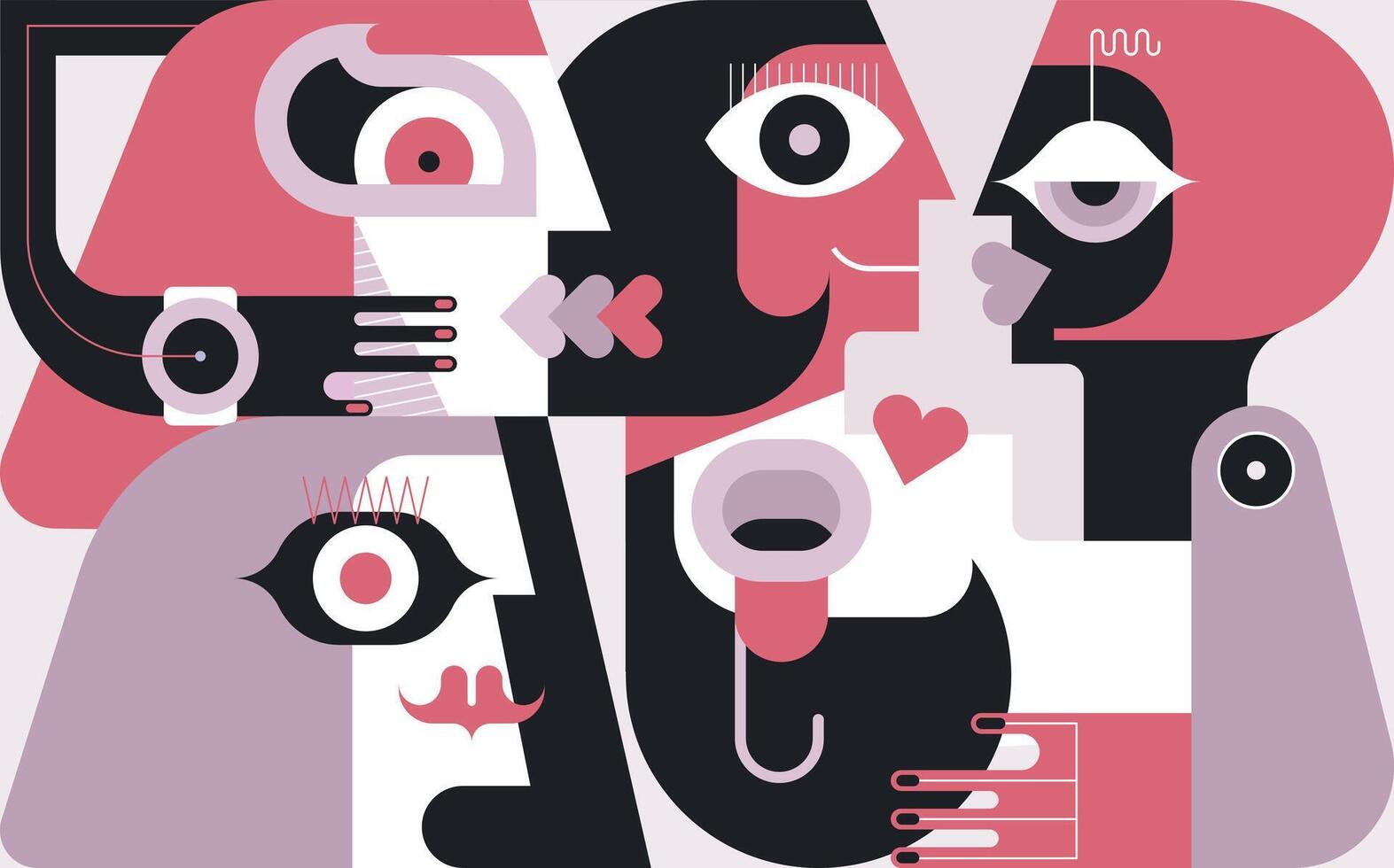 Five People Painting vector