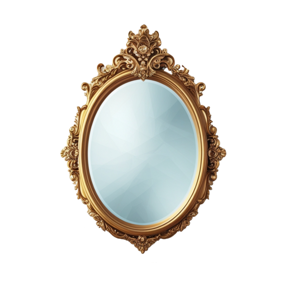 antique gold frame mirror png