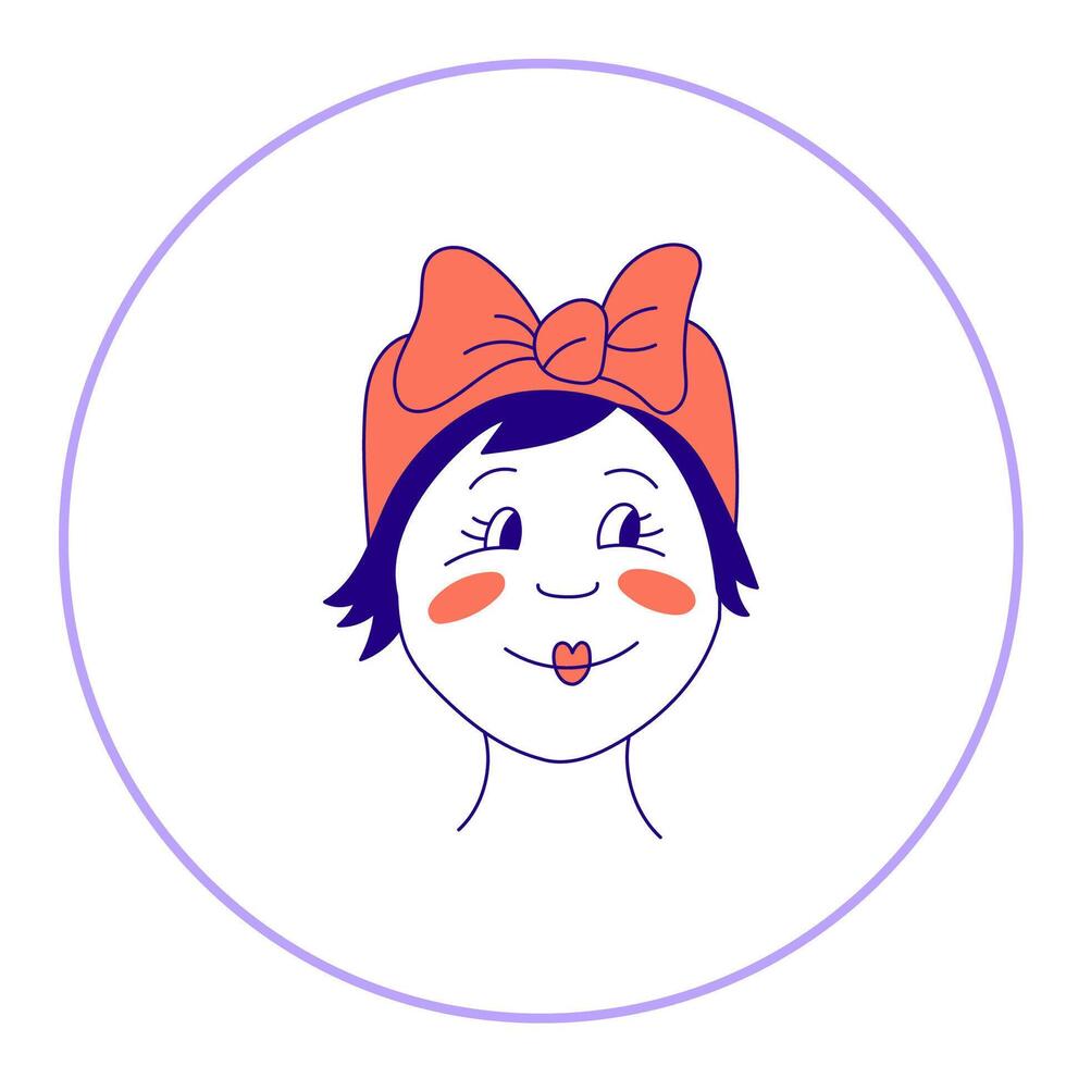 Hand drawn doodle face. Simple avatar portrait of men, woman various ages for social media, apps, icons, website vector