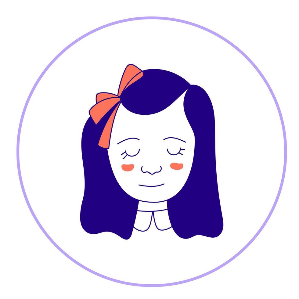Hand drawn doodle face. Simple avatar portrait of woman various ages for social media, apps, icons, website vector