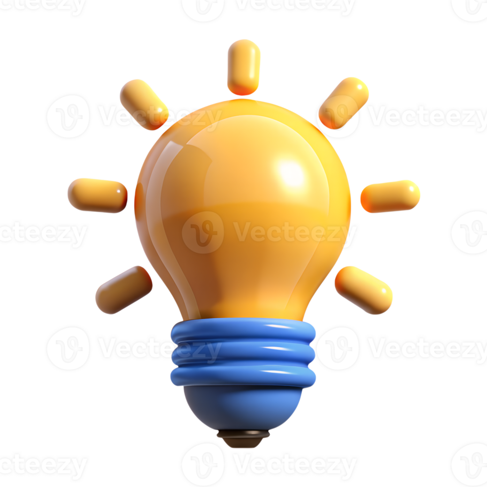 A light bulb with many points on it png