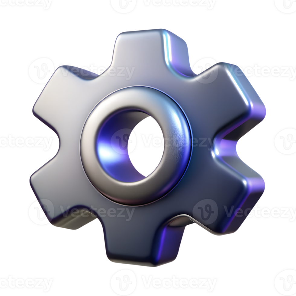 A gear wheel with a blue and silver color png