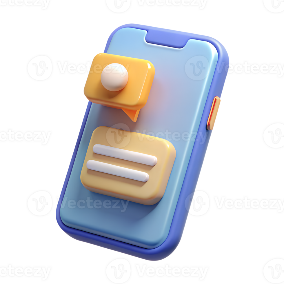 A phone with a chat bubble and a phone icon png