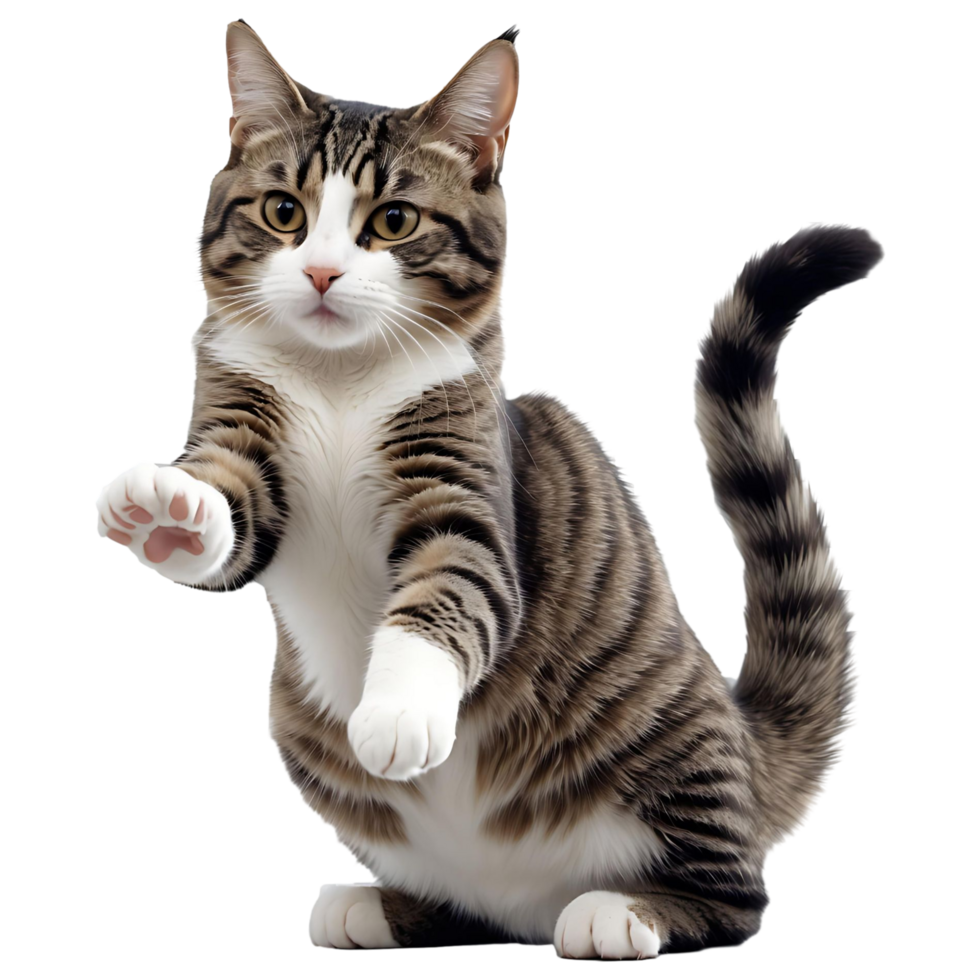 Cute Tabby Cat on Transparent Background Perfect for Animal Lovers png