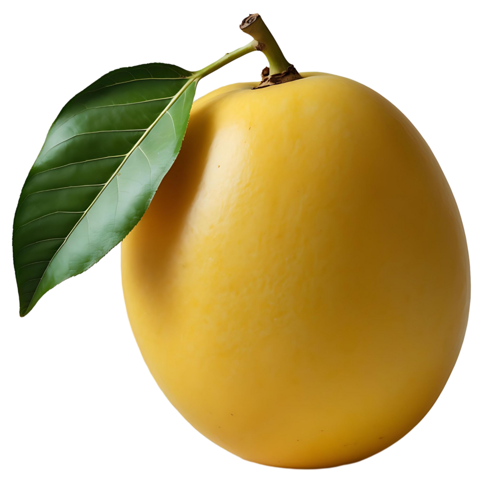 Fresh Yellow Mango with Leaf High-Resolution with Transparent Background png