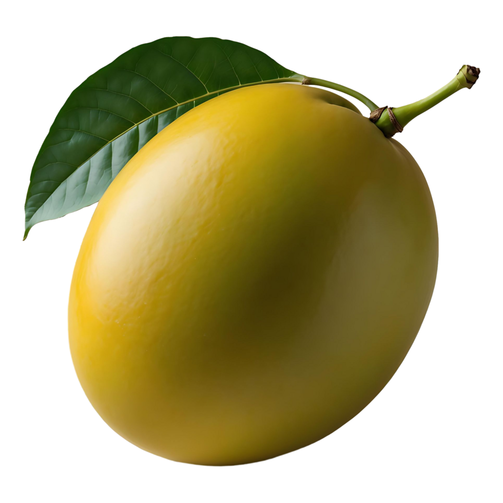 Isolated Mango with Green Leaf HD Transparent Stock Image for Commercial Use png