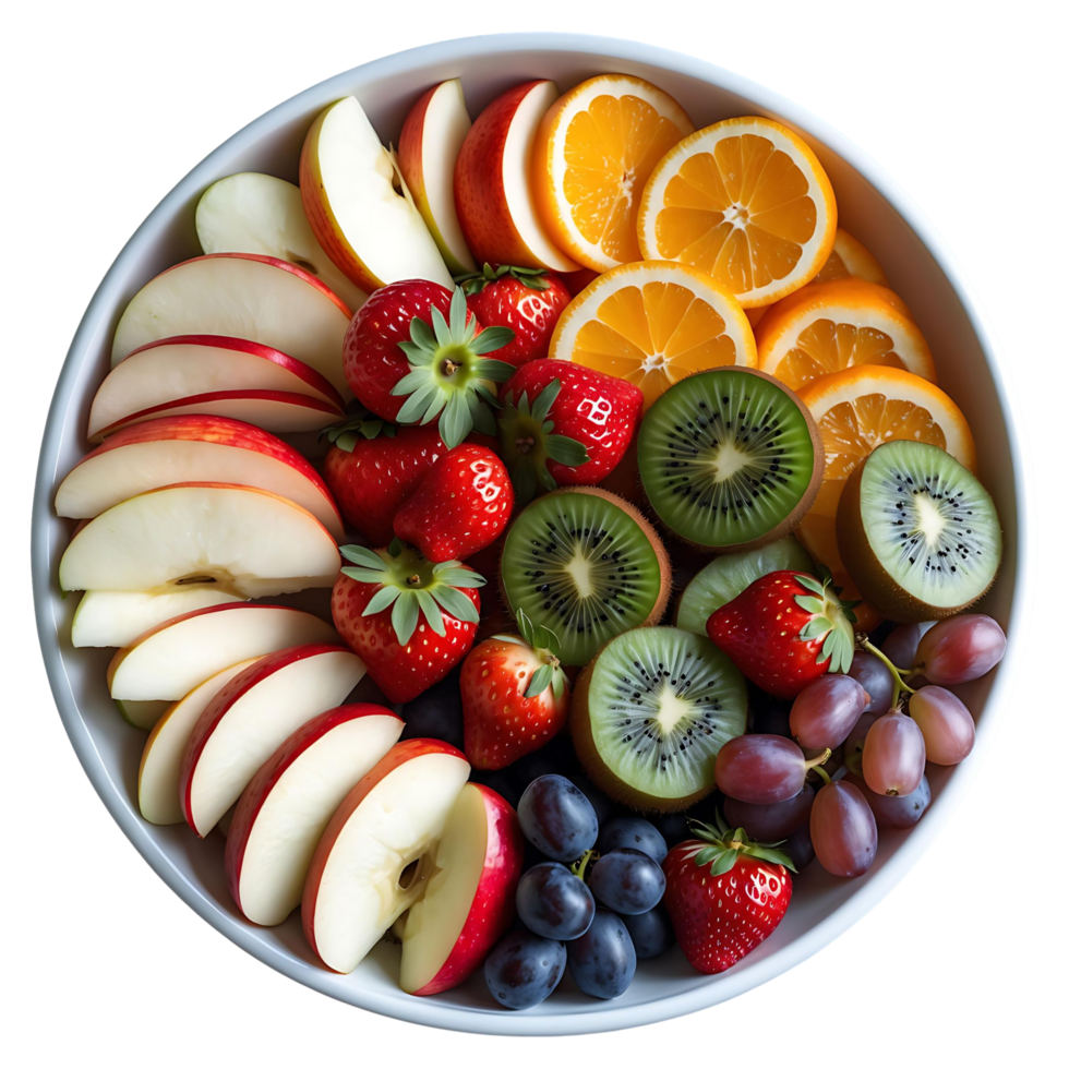 Delicious Fresh Fruit Bowl Healthy and Colorful Snack Option png