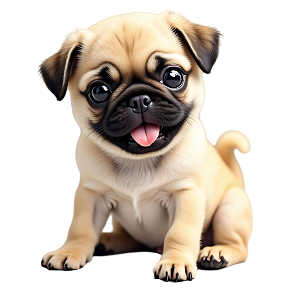 Happy Pug Puppy Perfect for Pet Themed Designs and Merch png