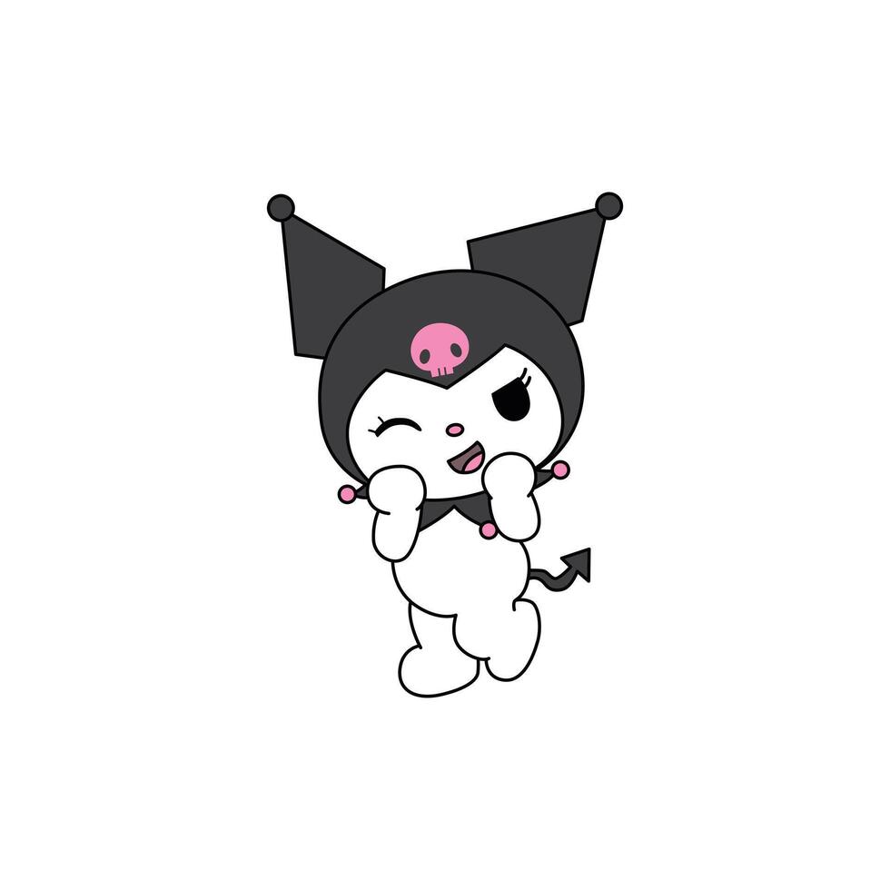 Happy with Kuromi vector